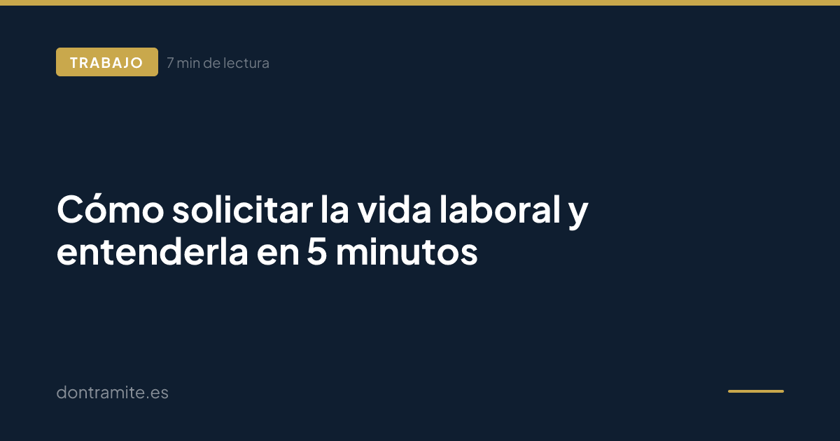 Cómo solicitar la vida laboral y entenderla en 5 minutos